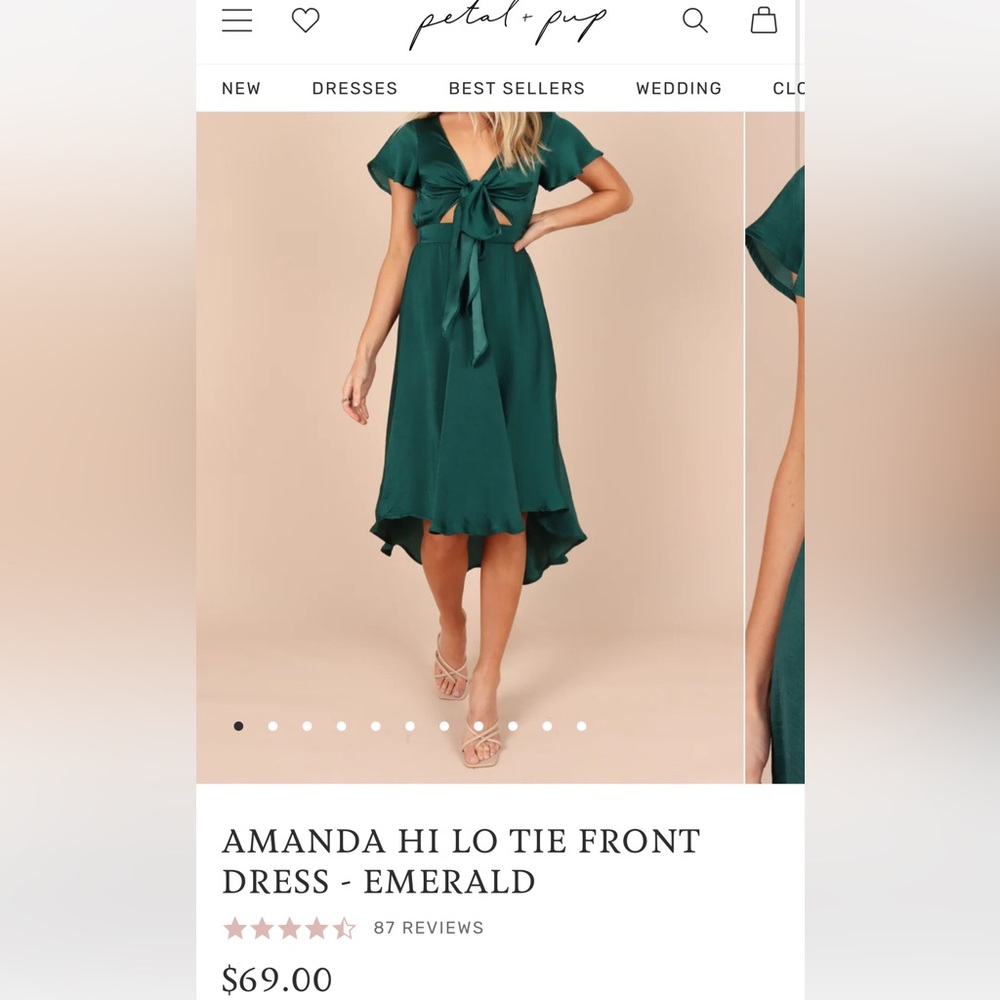 ORANGE Petal and Pup Hi-Lo Satin Dress